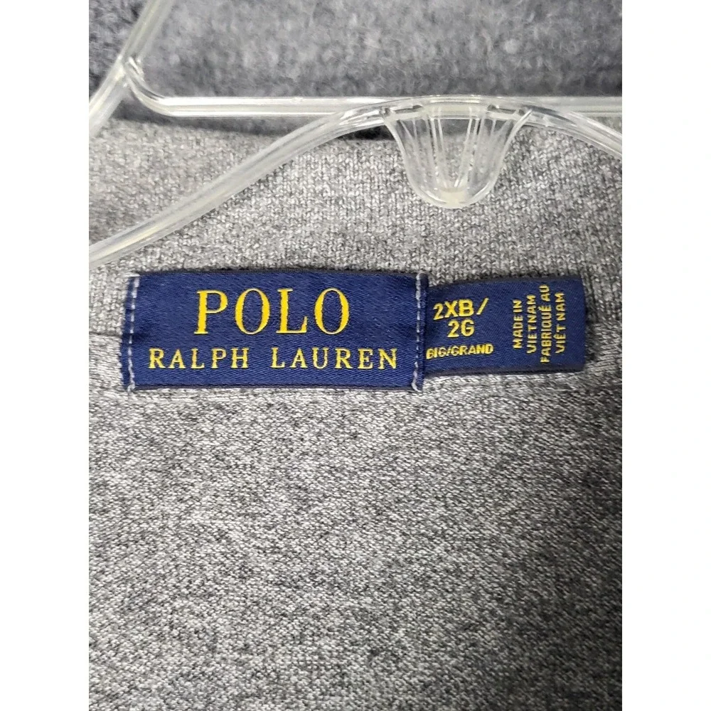 Polo Ralph Lauren Mens 2XB Polo Shirt Gray Short‎ Sleeve Big Tall Red Pony Logo